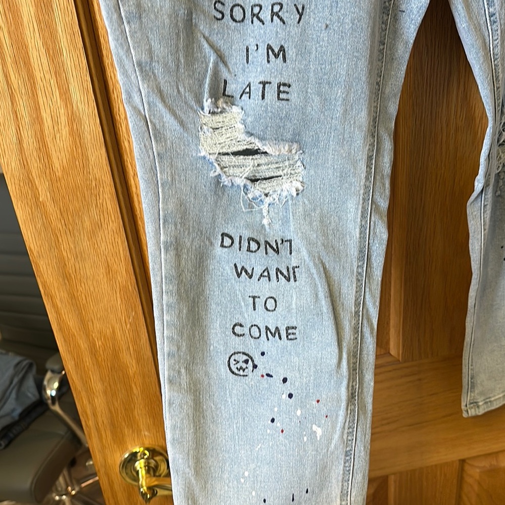 Rue21 High Rise Blue Distressed Jeans - Picture 4 of 7